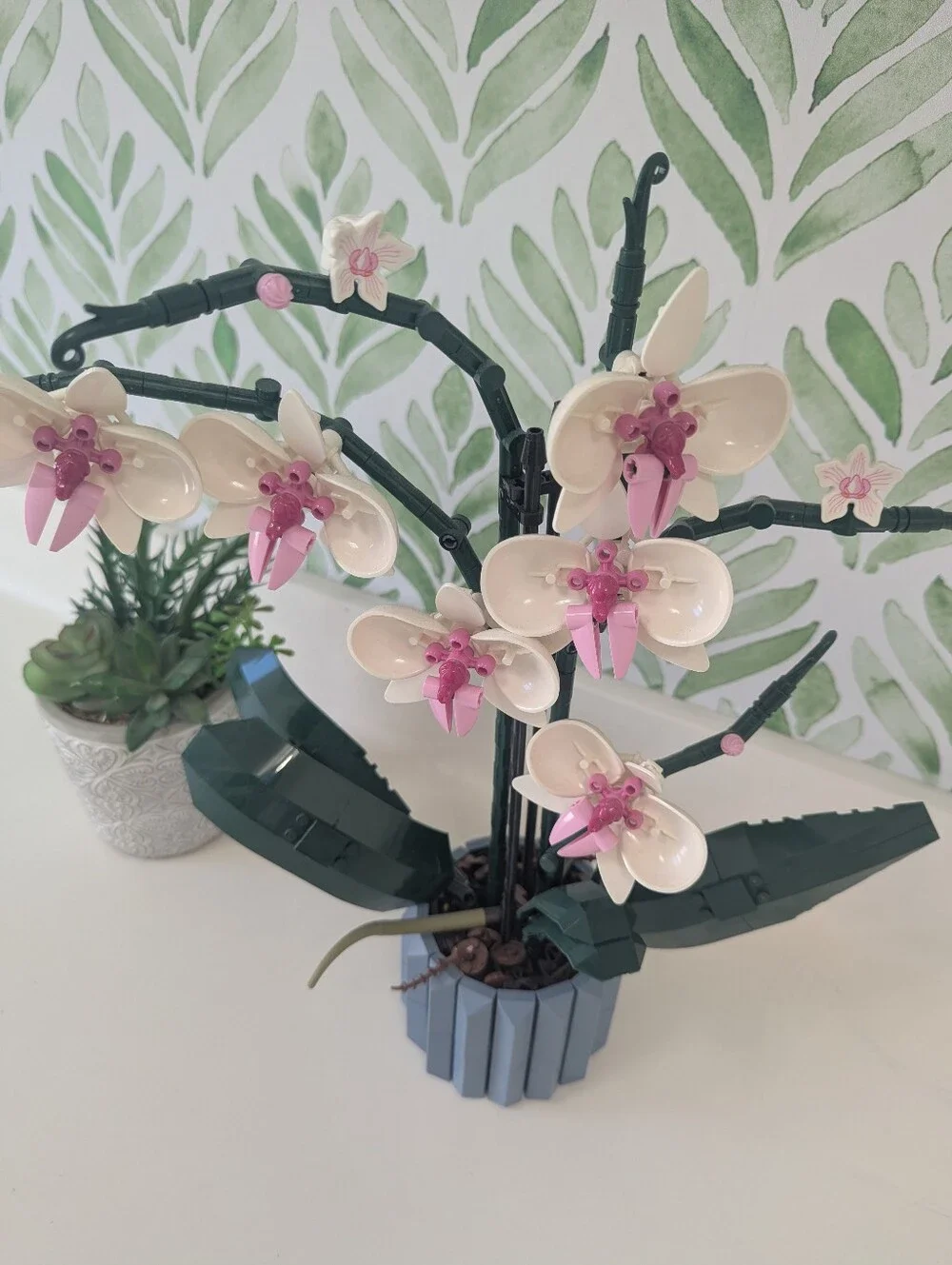 LEGO Botanicals orchid flower building set pink cream Potted Collection College
